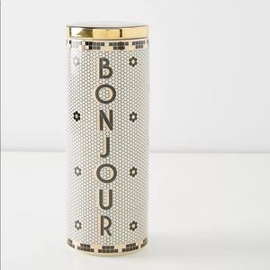 Anthropologie Bistro Tile Bonjour Canister - Brand New